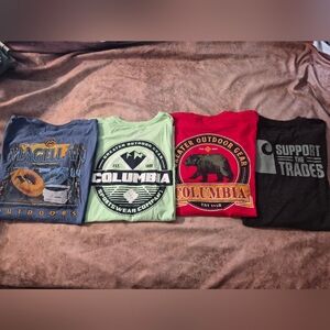 Columbia, Magellan, Carhartt Men's Adventure Tees - Blue, Green, Red, Dark Grey